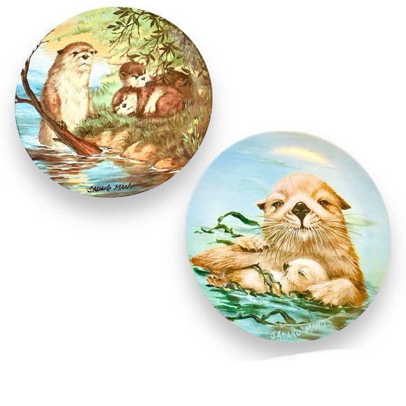 Vintage Collector Plate California Sea Otters, River Otters. Animal Wall Art - Picture 7 of 7